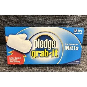 Pledge Grab It Dry Unscented Dusting Mitt Glove 12 Ct‎ Vintage  Discontinued NOS